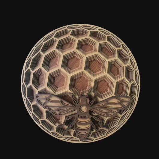 Laserarti Studios Honey comb & Bee Mandala Decor