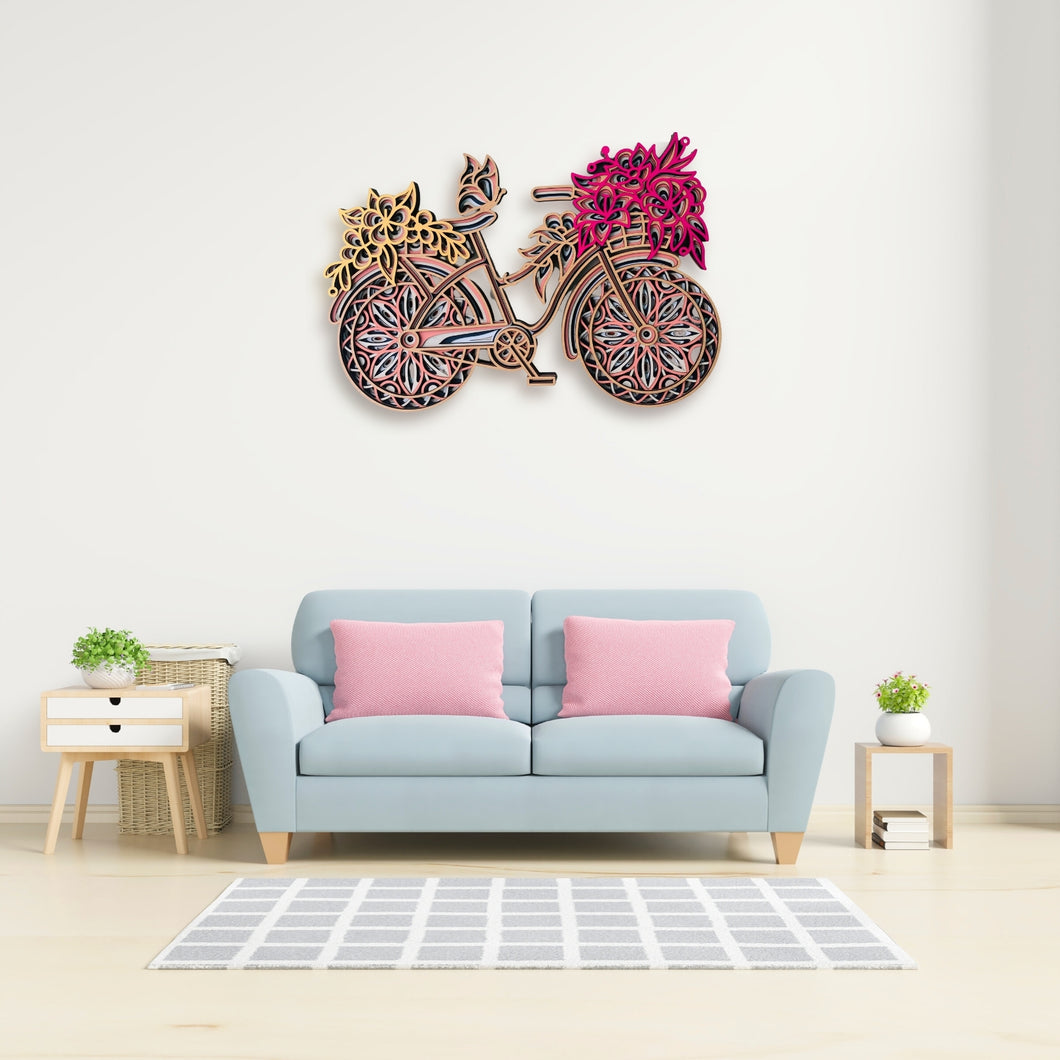 Laserarti Studios Flower & Bicycle Mandala Wall Decor
