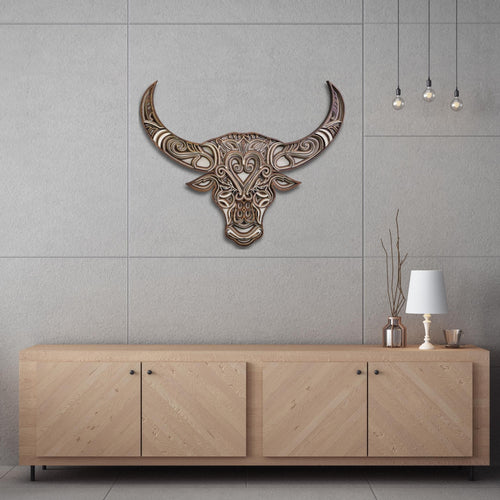 Laserarti Studios Bull Head Mandala Wall Decor