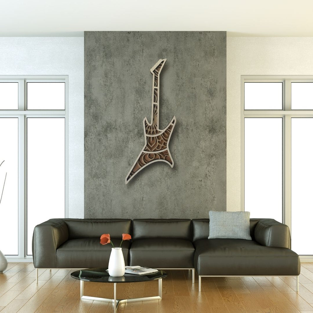 Laserarti Studios Classic Guitar Mandala Wall Decor