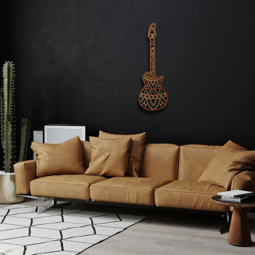 Laserarti Studios Curvy Guitar Mandala Wall Decor