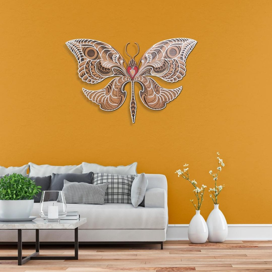 Laserarti Studios Layered Butterfly Mandala Art Decor