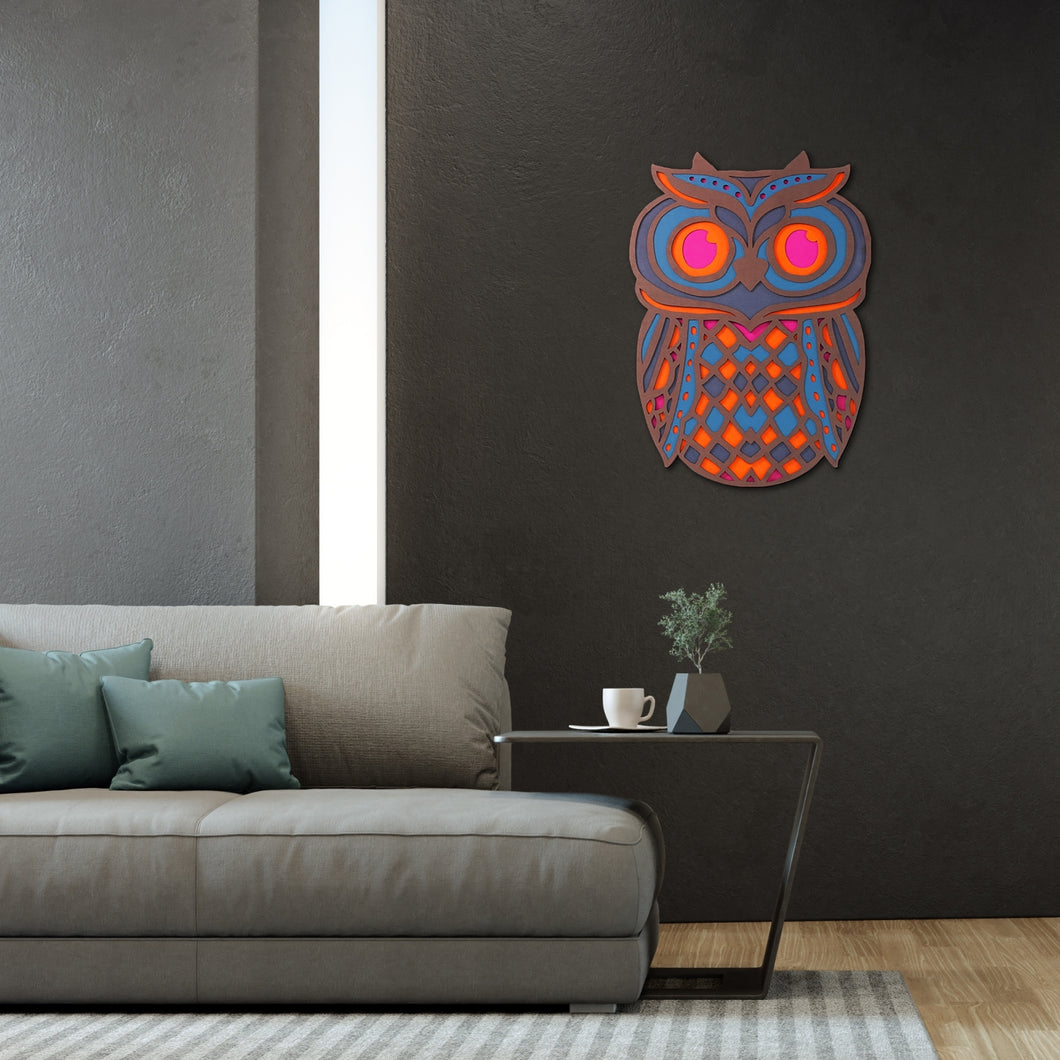 Laserarti Studios Owl Multilayer Wall Art Decor